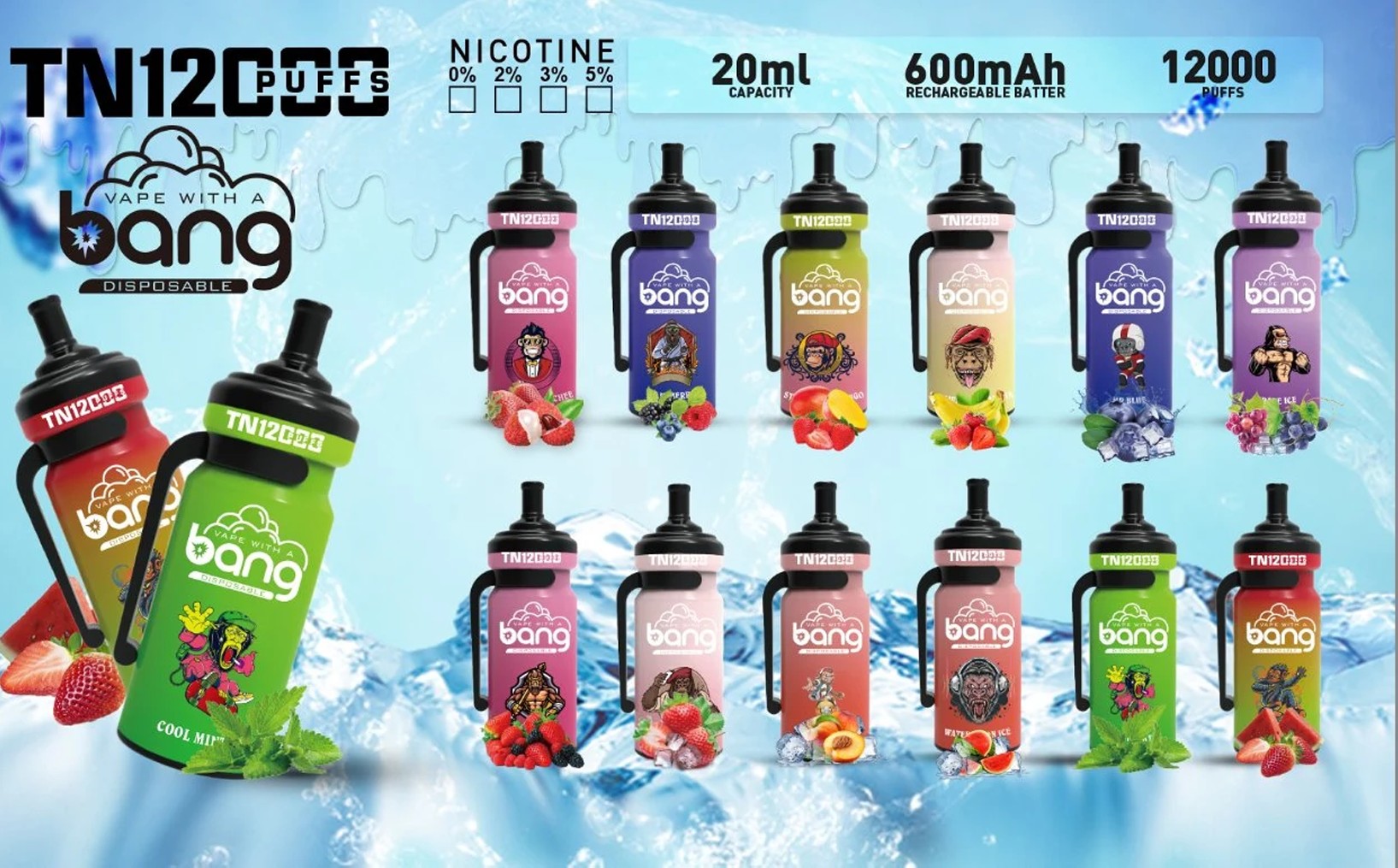 サミット クラシック バング Tn 12000 パフ Vape 卸売 12 Bang Tn 12000 パフ味