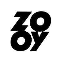 Texte stylisé noir indiquant « zooz » avec des lettres géométriques en gras sur fond blanc.