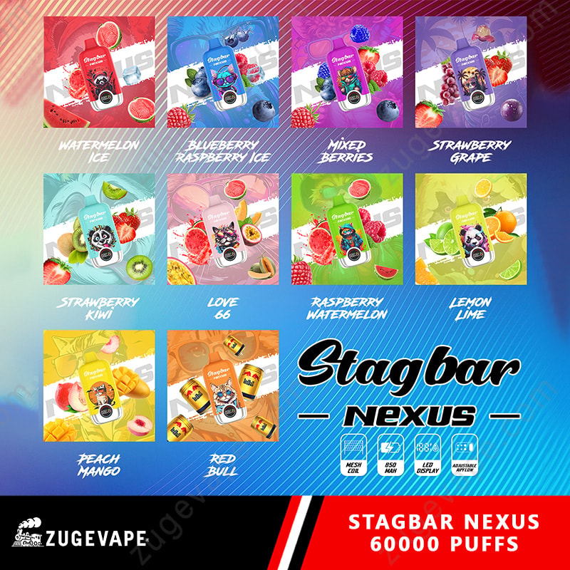 Stag Bar Nexus 60000 Puffs Smart Screen Display 60k Vape (EU-Lager)   ZugeVape