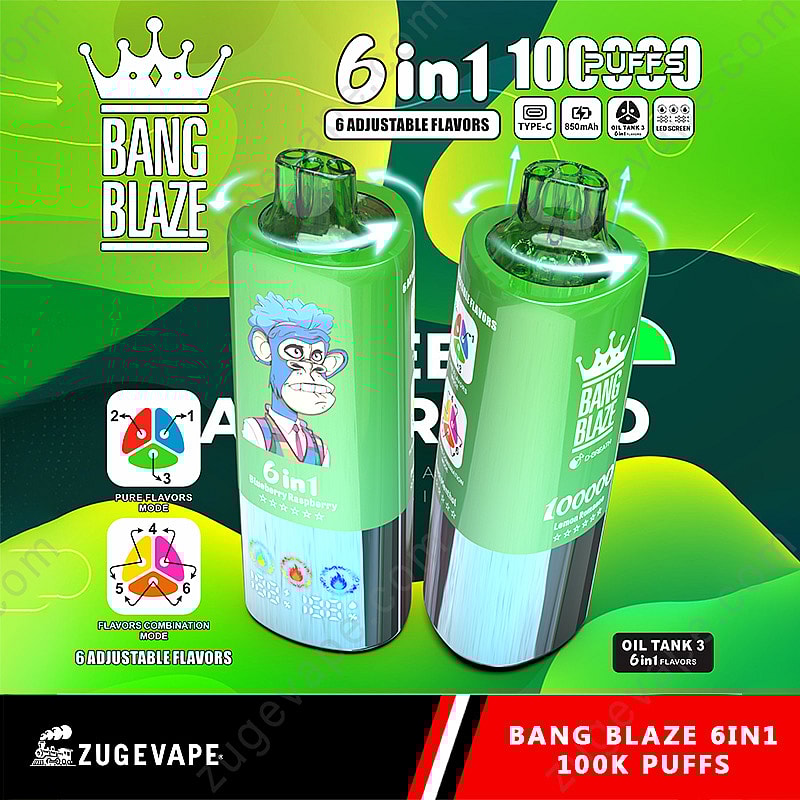 Bang Blaze 100000 Puffs 6 In 1 Flavors – Ultimate 100k Vape