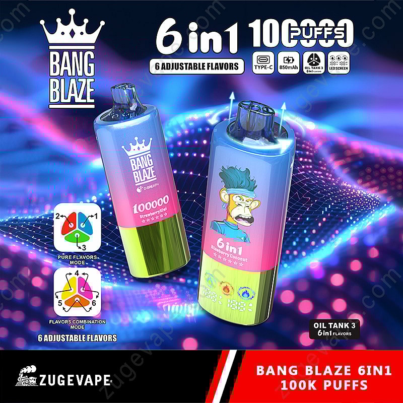 Bang Blaze 100000 Puffs 6 In 1 Flavors – Ultimate 100k Vape