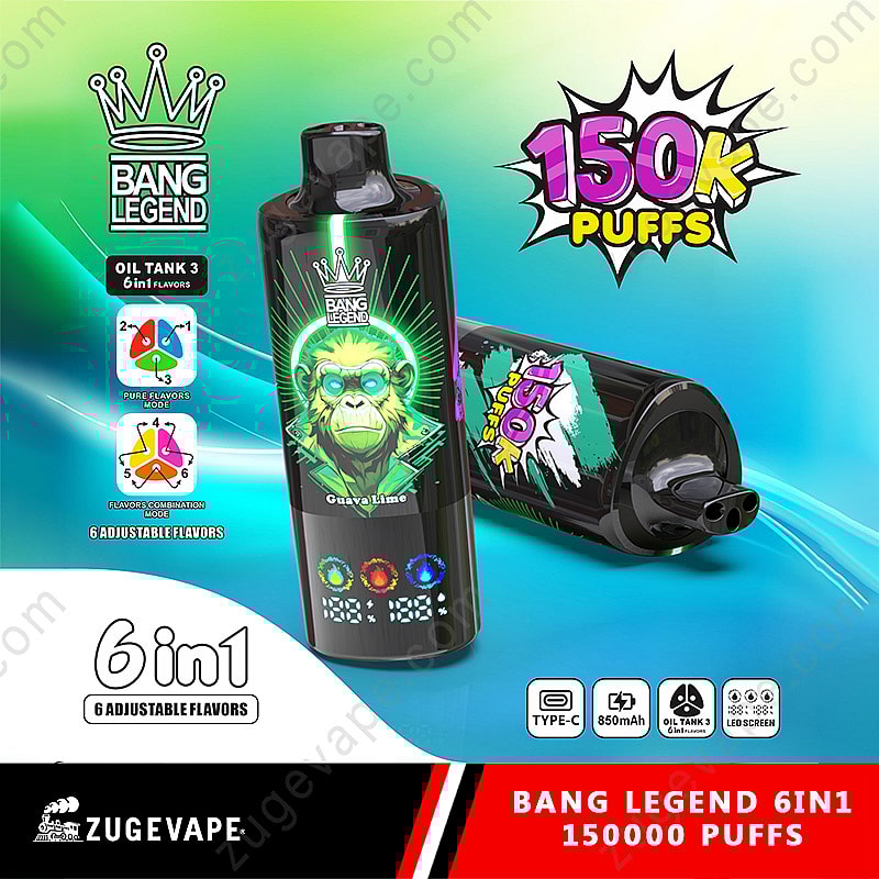 Bang Legend 150000 パフ 6 In 1 フレーバー 150k 使い捨て VAPE