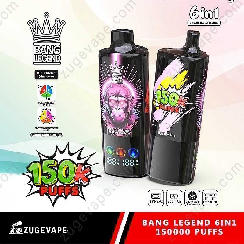 Bang Legend 150000 Puffs 6 In 1 Flavors 150k Disposable Vape