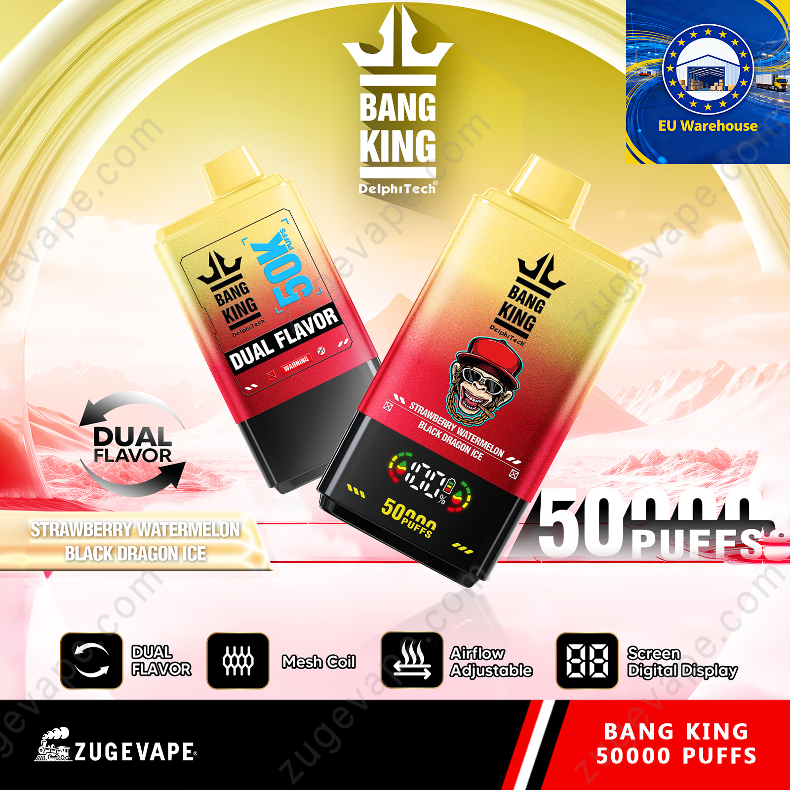 Bang King 50000 Puffs 50k Double Flavor Disposable Vape (EU Warehouse) -  ZugeVape