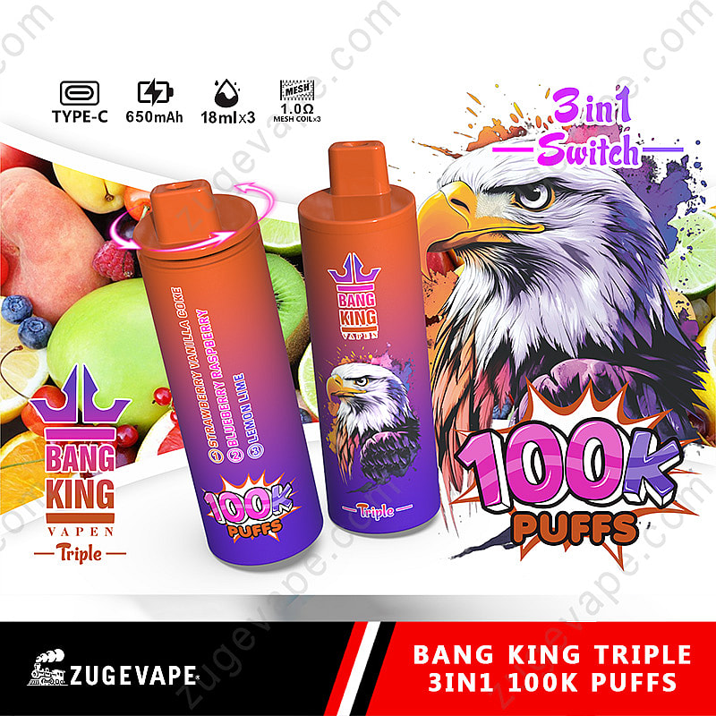 Bang King Triple 100K Puffs 3 In 1 Vape トリプルフレーバー - ZugeVape