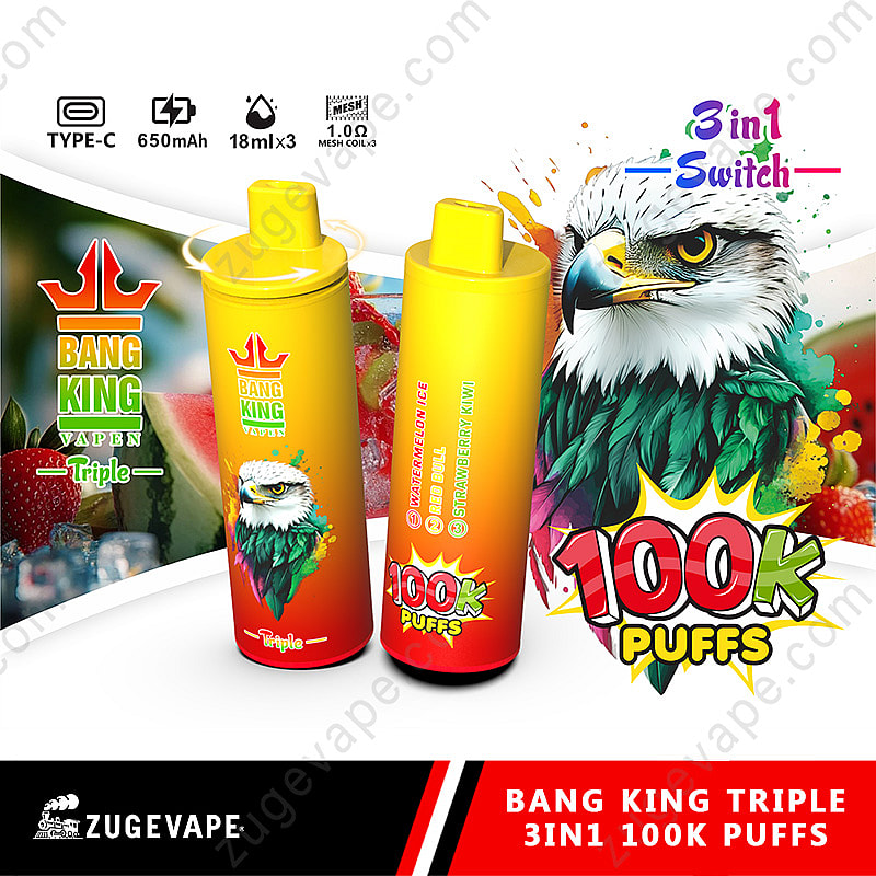 BANG⭐️KING正規品3in1 Bang King Triple 100K Puffs 3 In 1 Vape トリプルフレーバー - ZugeVape
