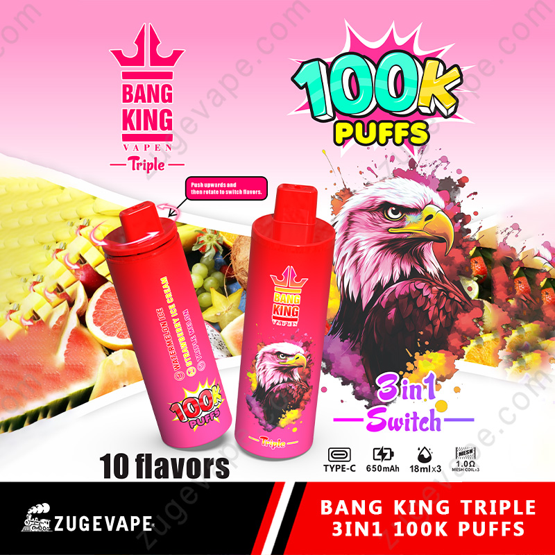 BANG⭐️KING正規品3in1 Bang King Triple 100K Puffs 3 In 1 Vape トリプルフレーバー - ZugeVape