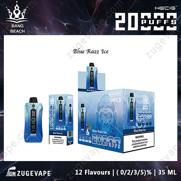 Popular Bang Beach 20000 Puffs Azul-Razz-Ice