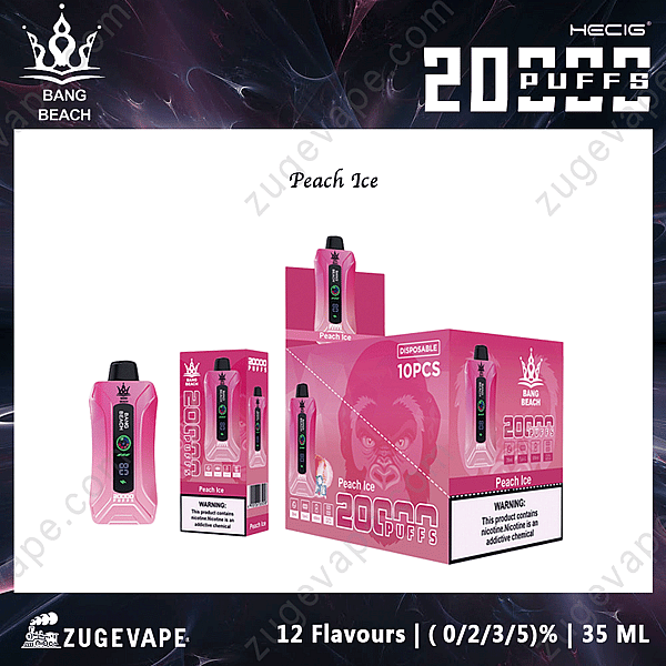 Popular Bang Beach 20000 Puffs Melocotón-Hielo