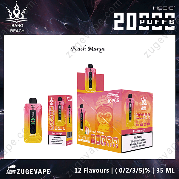 Popular Bang Beach 20000 Puffs Melocotón-Mango