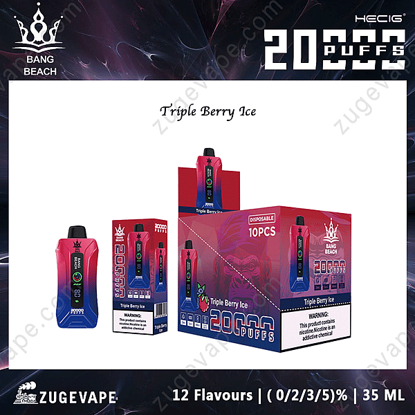 Popular Bang Beach 20000 Puffs Triple-Berry-Ice