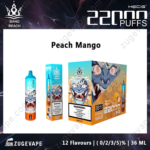 Bang Beach 22000 Rookwolken Wegwerpvape Perzik-Mango