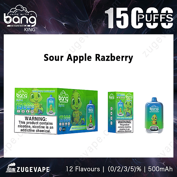 Bang Digital Box 15000 Züge Sauer-Apfel-Himbeere