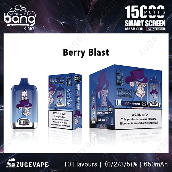 Bang King Smartscreen 15000 Puffs Berry-Blast
