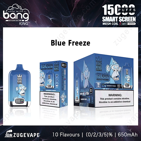 Bang King Smartscreen 15000 Puffs Blue-Freeze