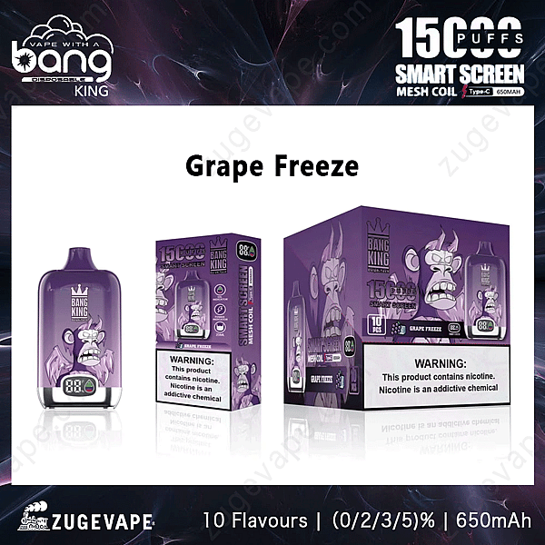 Bang King Smartscreen 15000 Puffs Grape-Freeze
