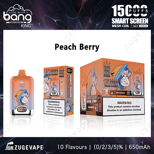 Bang King Smartscreen 15000 Puffs Peach-Berry
