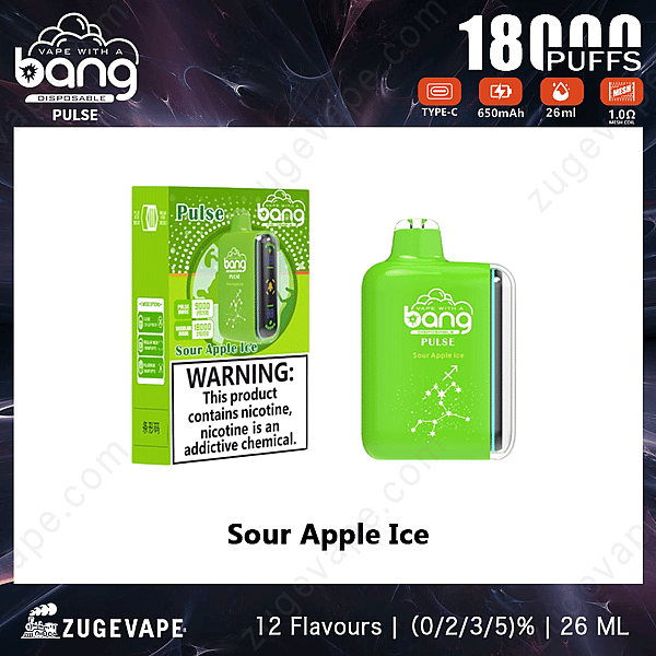 Bang Pulse 18000 Puffs Sour-Pomme-Glace