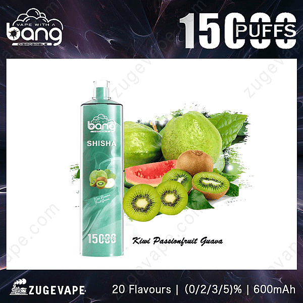 Bang Shisha 15000 Züge Kiwi-Passionsfrucht-Guave