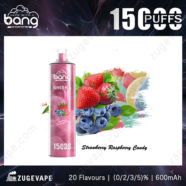 Bang Shisha 15000 Züge Erdbeere-Himbeere-Bonbon