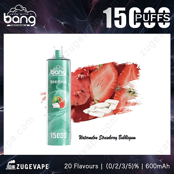 Bang Shisha 15000 Züge Wassermelone-Erdbeere-Kaugummi