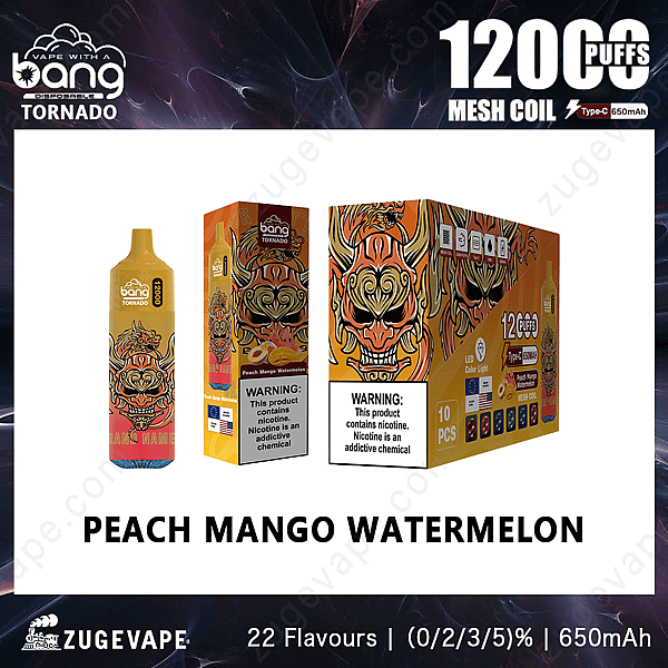 Bang Tornado 12000 Bignè Pesca-Mango-Anguria
