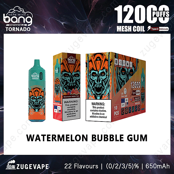 Bang Tornado 12000 Puffs Anguria-Bubble-Gum