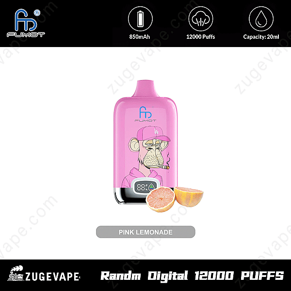 Randm Digital Box 12000 Puffs Pink-Lemonade