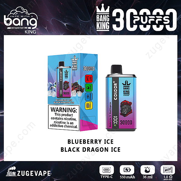 Bang King 30000 Puffs Arándano-Hielo-Negro-Dragón-Hielo