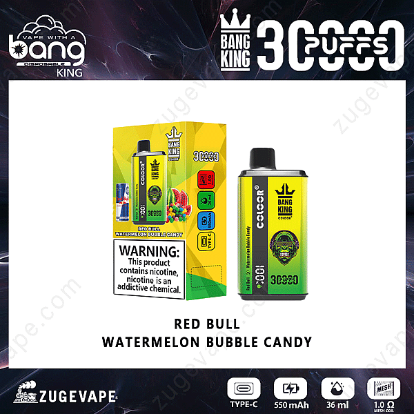 Bang King 30000 Puffs Red-Bull-Sandía-Bubble-Candy