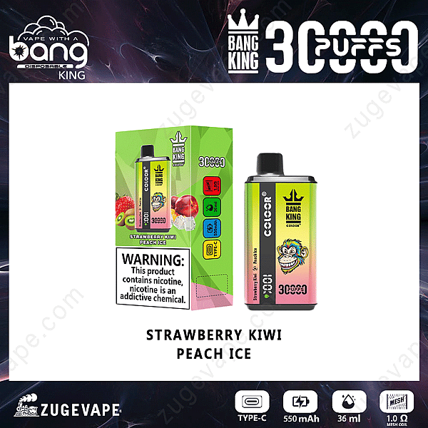 Bang King 30000 Puffs Fresa-Kiwi-Melocotón-Hielo