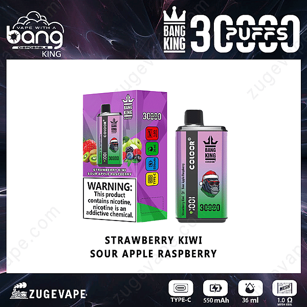 Bang King 30000 Puffs Fresa-Kiwi-Manzana Agria-Frambuesa