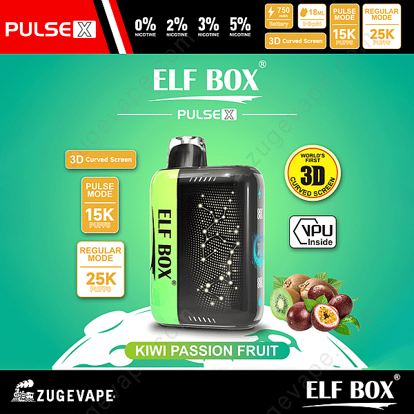 Elf Box Pulse X 25000 Züge Kiwi-Passionsfrucht