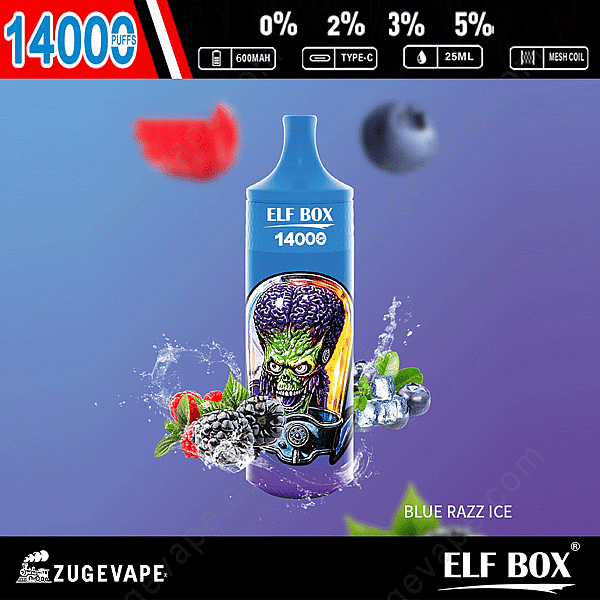 Elf Box 14000 Puffs Blue-Raz-Ice