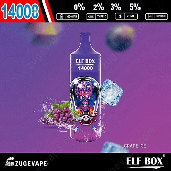Elf Box 14000 Puffs Grape-Ice