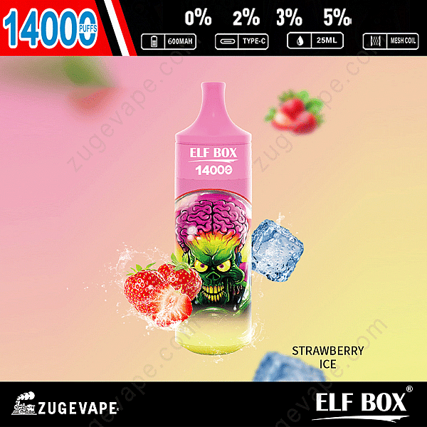 Elf Box 14000 Puffs Strawberry-Ice