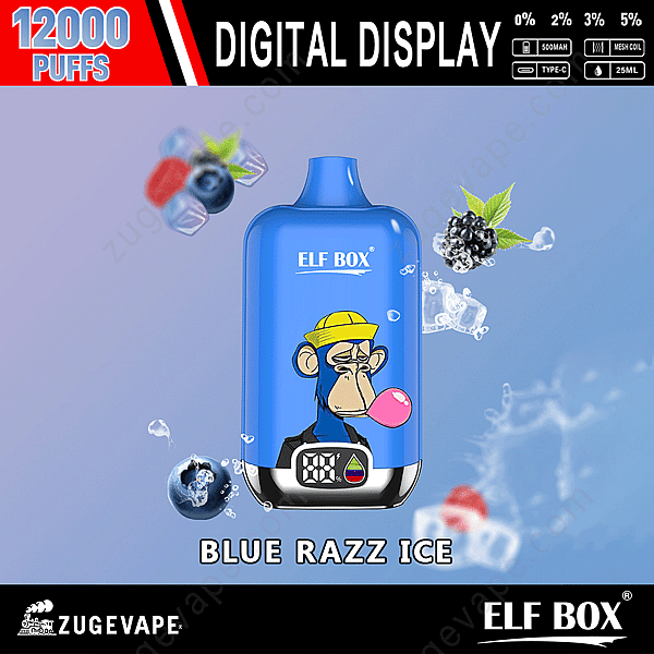 Elf Box Digital 12000 Züge Blau-Razz-Ice