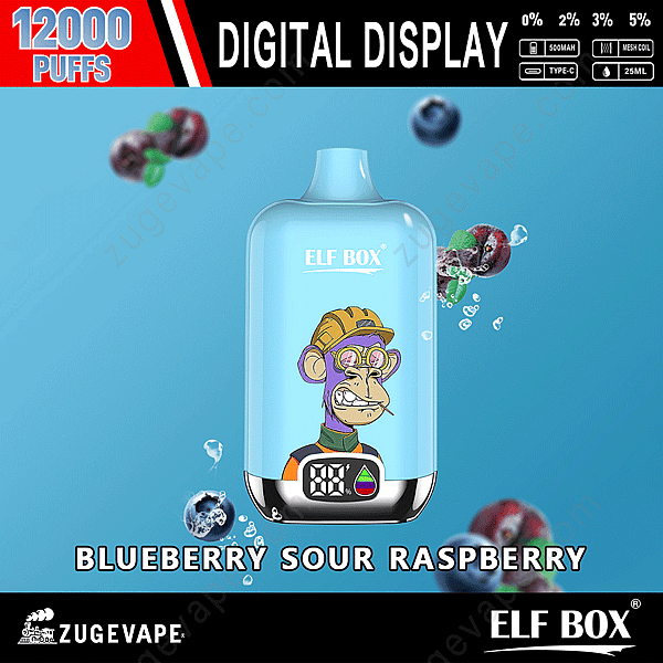 Elf Box Digital 12000 Puffs Blaubeere-Sauer-Himbeere