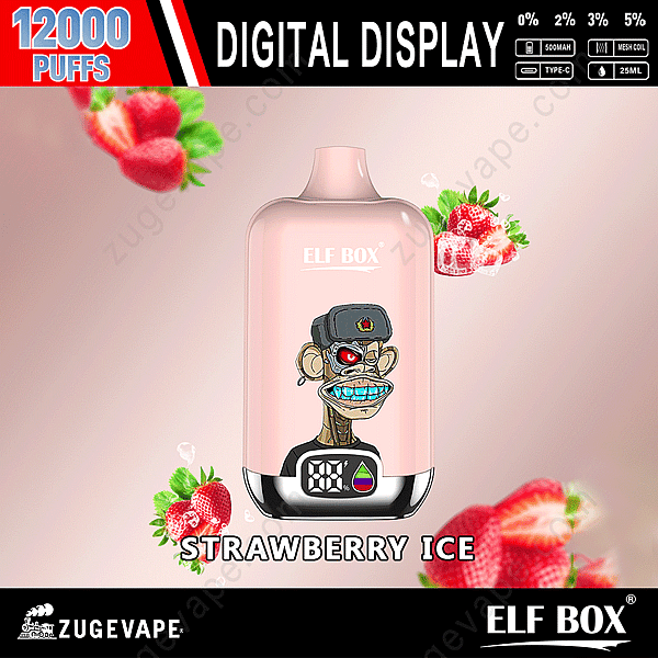 Elf Box Digital 12000 Puffs Erdbeereis