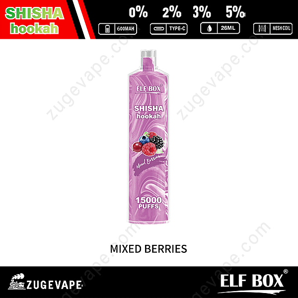 Shisha Hookah Elf Box Ls15000 Puffs Bayas mixtas