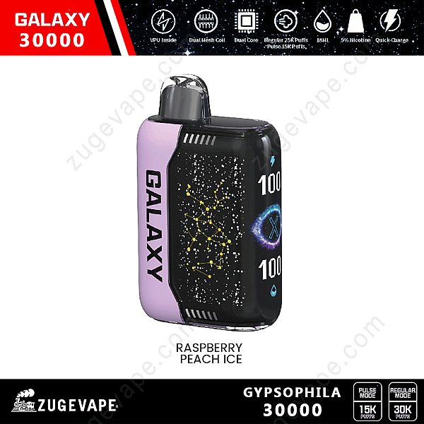Galaxy 30000 Gypsophila 30000 Puffs Framboise-Pêche-Glace