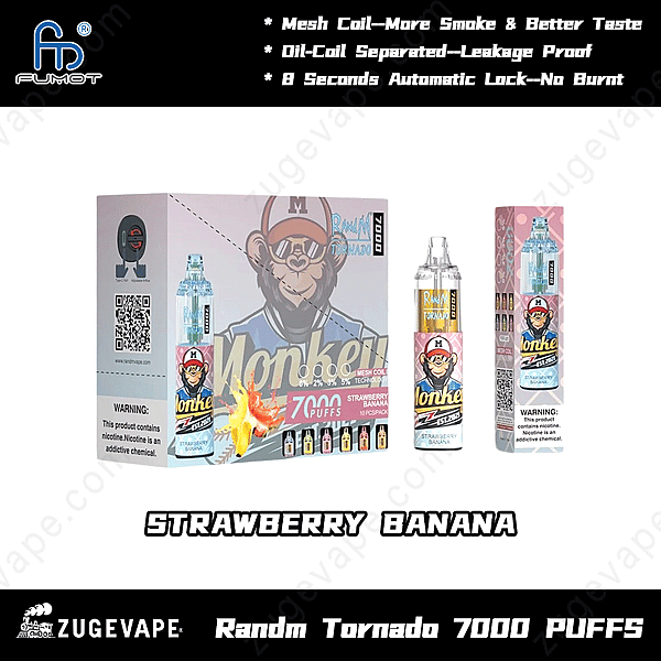Randm Tornado 7000 Puffs Fraise-Banane