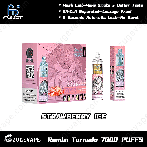 Randm Tornado 7000 Puffs Fraise-Glace