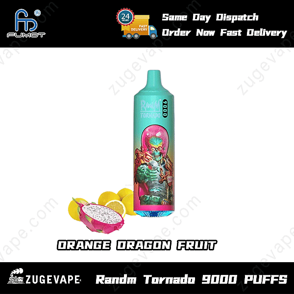 Randm Tornado 9000 Puffs Orange-Dragon-Fruit