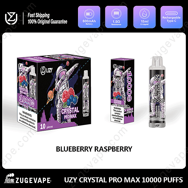 Uzy Crystal Pro Max 10000 Puffs Mirtillo-Lampone