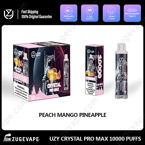 Uzy Crystal Pro Max 10000 Puffs Pesca-Mango-Ananas