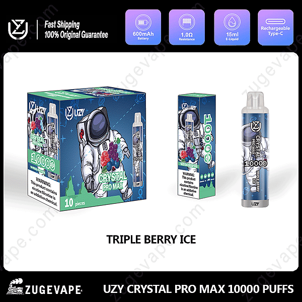 Uzy Crystal Pro Max 10000 boccate Triple-Berry-Ice