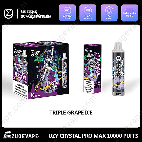 Uzy Crystal Pro Max 10000 boccate triplo-uva-ghiaccio