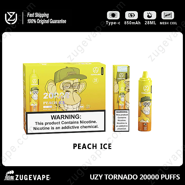 Uzy Tornado 20000 Puffs Pfirsich-Eis