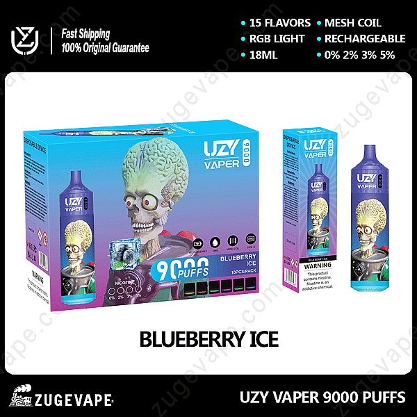 Uzy Vaper 9000 Puffs Blueberry-Ice